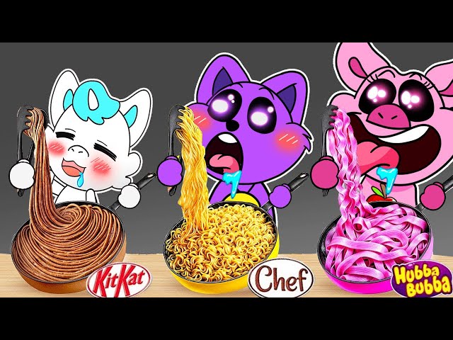 Bubble Gum vs Real Food vs Chocolate Food Cooking Challenge |Poppy Playtime Chapter 3 Animation ASMR