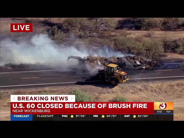 Brush fire closes US 60 near Wickenburg