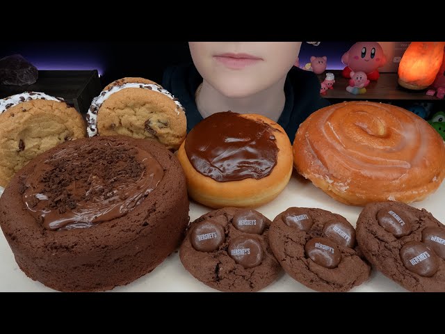 ASMR Chocolate Desserts *Nutella Cake, Ice Cream Cookie Sandwiches, Donuts, Coffee Roll, Cookies 먹방