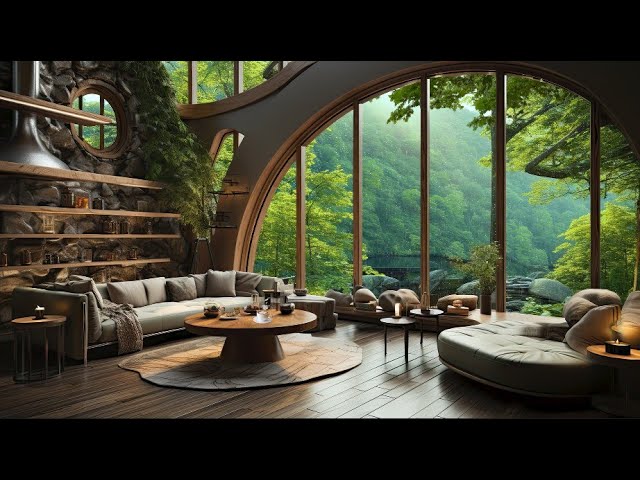 Forest Room Cozy Ambience: Tropical Rain Outside Window, Nature Sounds to Sleep, Relax, Rest