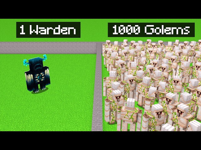 1 WARDEN vs. 1000 IRON GOLEMS... (Minecraft Battle)