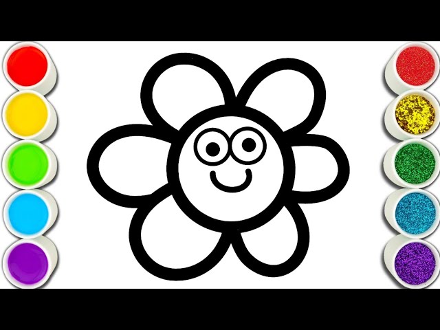 Cute Flower Easy and Colorful drawing easy with colours