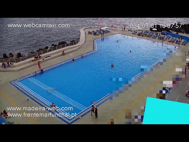 LIVE Lido Bathing Complex HD Webcam - Piscinas do Lido Live Cam Frente MarFunchal Madeira