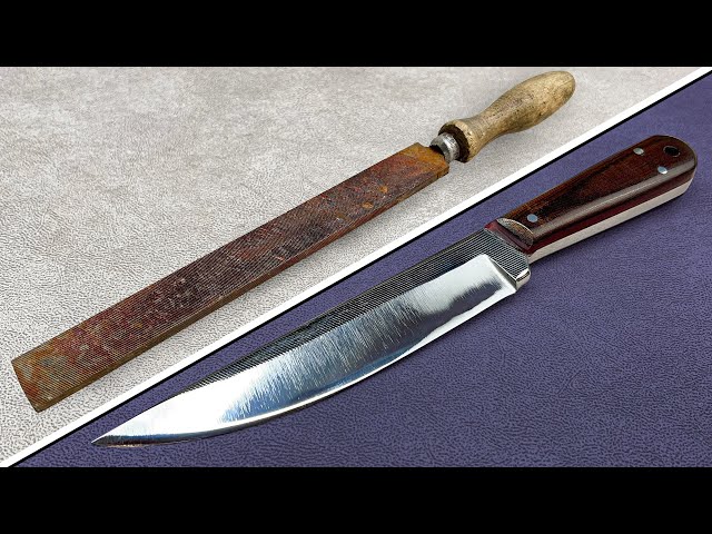 Making an sharp knife from an old hand file l A knife with firm handle