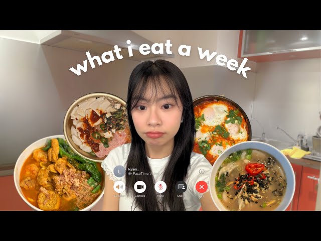 what i eat in a week but we are on facetime 🍒🍱🥢 (uni student + realistic + asian comfort food)