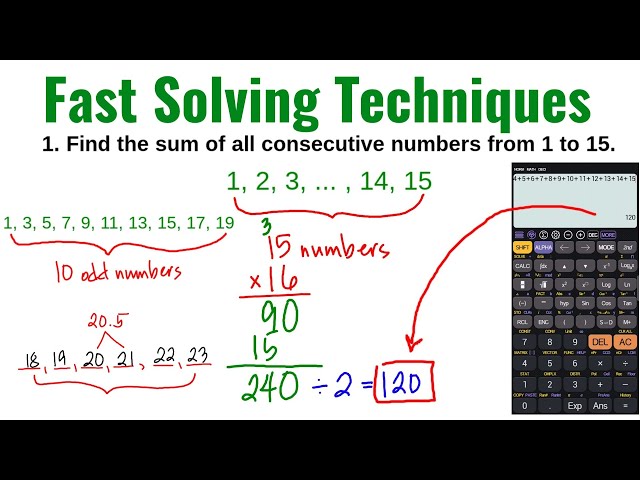 Fast Solving Techniques - Consecutive Numbers