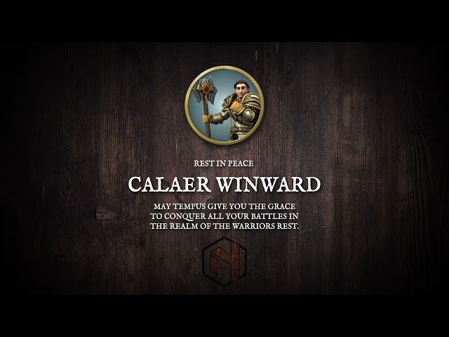 A memorial for a fallen Character - Calaer Winward. Dragon of Icespire Peak