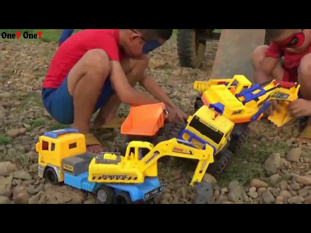 Backhoe Loader for Children - Backhoe, Excavator, Bulldozer, Trucks Toy Collection 2- Video For Kids