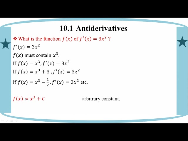 # Grade 12 Math (ch 10) 10.1 Antiderivatives