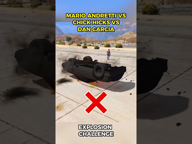 MARIO ANDRETTI VS CHICK HICKS VS DAN CARCIA EXPLOSION CHALLENGE #shorts #disneycars