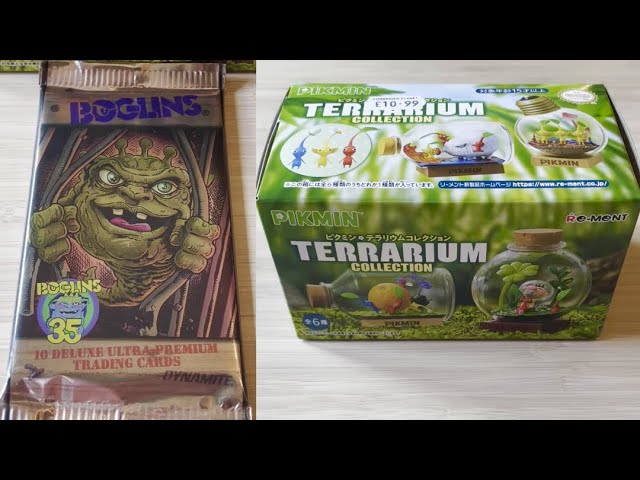 Toy Review -- Pikmin Terrarium Collection & Boglins Premium Trading Cards