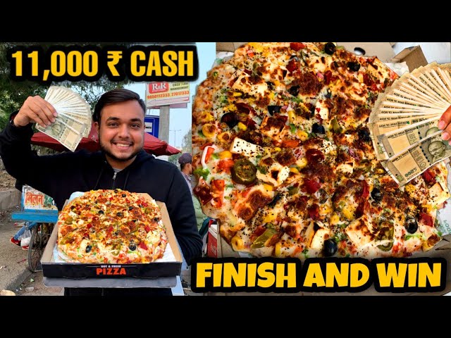 1 PIZZA खाओ 😳😳 11,000 ₹ CASH ले जाओ 🤑🤑 || STREET CHALLENGE