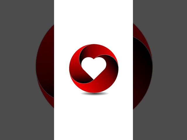 Heart logo design in Coreldraw #coreldraw #logodesign #youtubeshorts