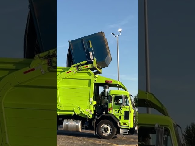 GFL Front Loader Garbage Truck Picks Up Dumpster #shorts