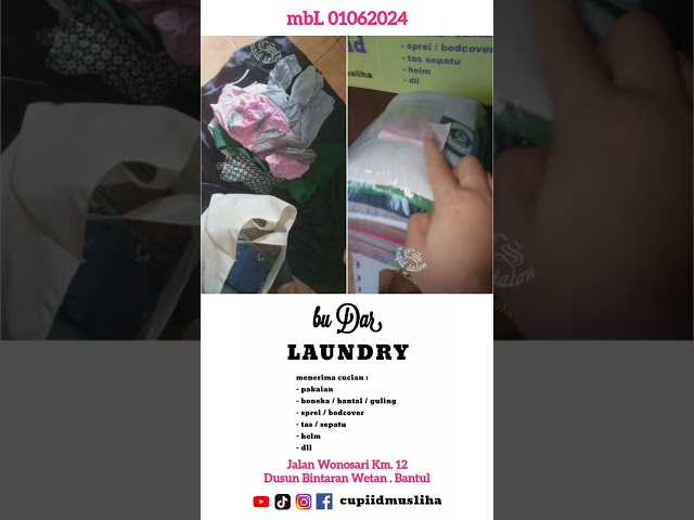BuDar #laundry #cucibaju mbL 01062024 diSalonCupid Jl.Jogja-Wonosari Km.12 @cupiidmusliha_cupidsalon
