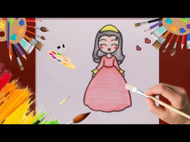 How to draw a cute little girl drawing || very easy drawing || step by step drawing || shading draw