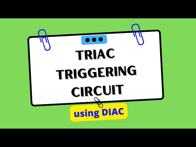 TRIAC triggering circuit using DIAC | Electrical Engineering
