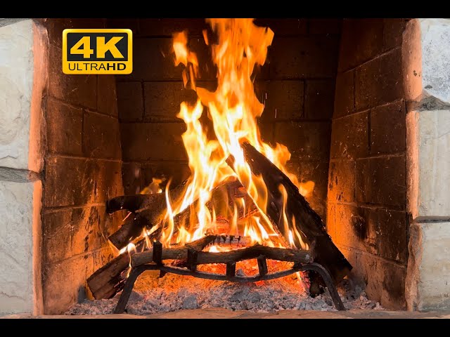 4K Relaxing Wood Fire | 60 Minutes | ASMR | Log Fire Crackling Sound | Cozy Log Cabin 🔥 | Ambiance