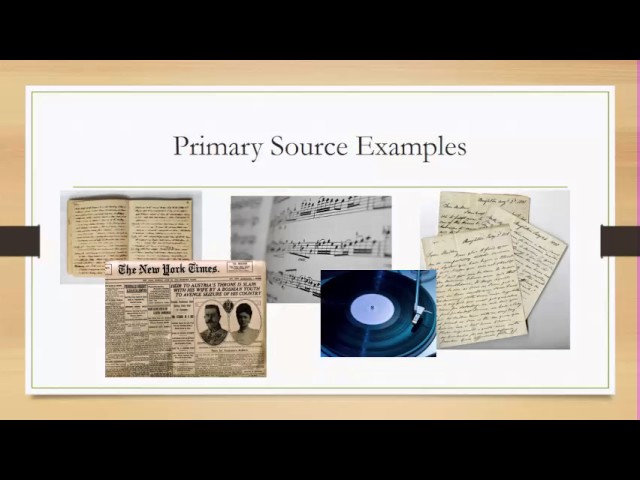 Primary Sources- How to Find Them