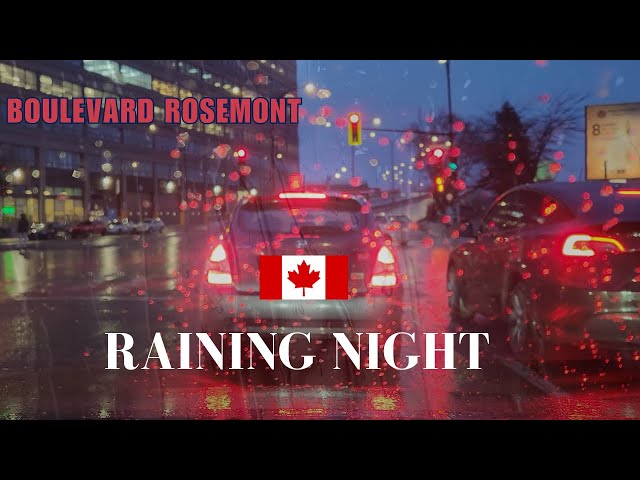 Driving to Côte-des-Neiges (4K) 🇨🇦 Montreal 🇨🇦 🌧Rainy Night🌧#winter #raining #canada #4k