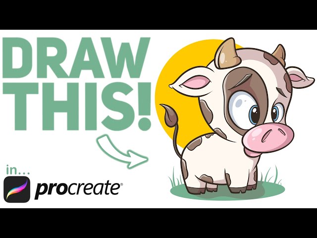 Full Procreate Cartoon Tutorial! // Let's Draw a Baby Cow!