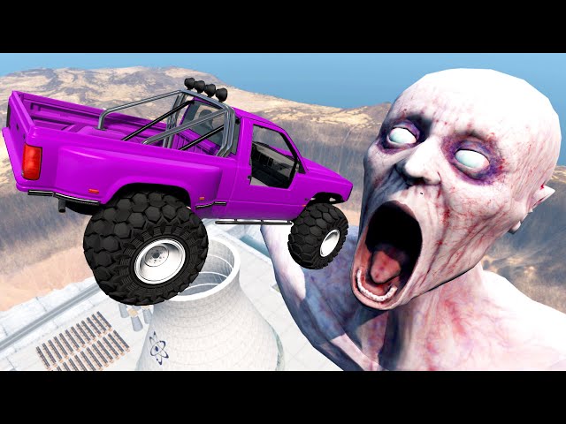 DEADLIEST Cars Jumping Into Giant Nuclear Centrale with SCP-096 - Beamng Drive Total Destruction #2