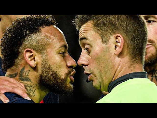 Neymar was sent off for diving in his first match for PSG |Neymar vs Referee |Neymar redcard
