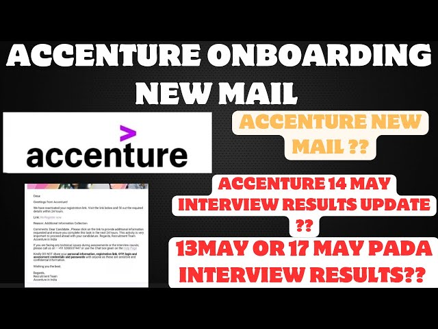Accenture Onboarding news |Accenture May 13,17 interview results