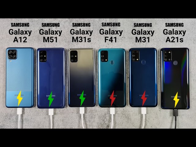 Samsung A12 vs M51 vs M31s vs F41 vs M31 vs A21s Battery Charging Test | Fast Charging Test