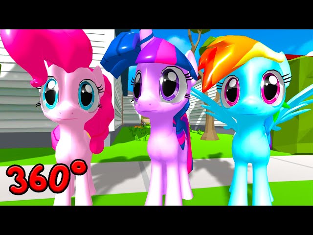 My Little Pony Characters play minecraft - 360 vr video minecraft animation