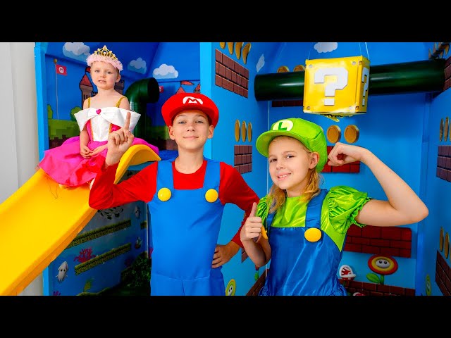 Five Kids Super Mario bros rescuing Princess | Other funny videos