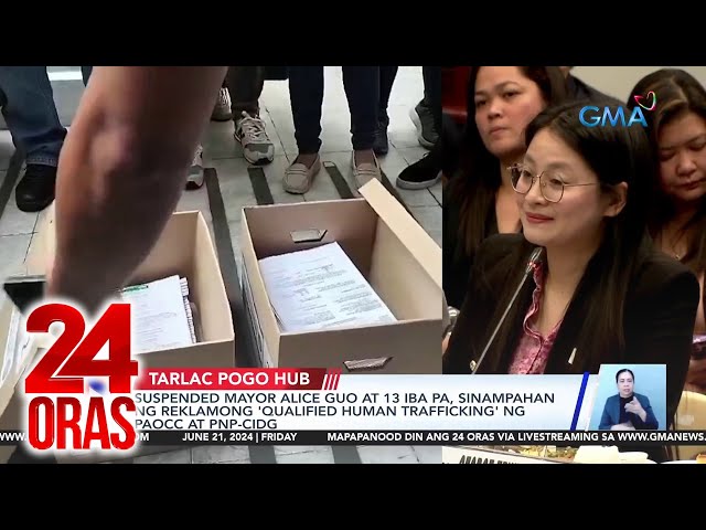 Suspended mayor Alice Guo at 13 iba pa, sinampahan ng reklamong 'qualified human...' | 24 Oras
