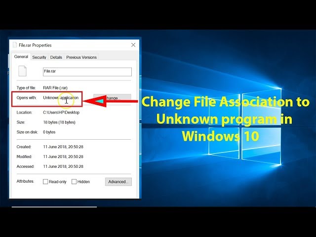 How to Change File Association to Unknown Program in Windows 10?