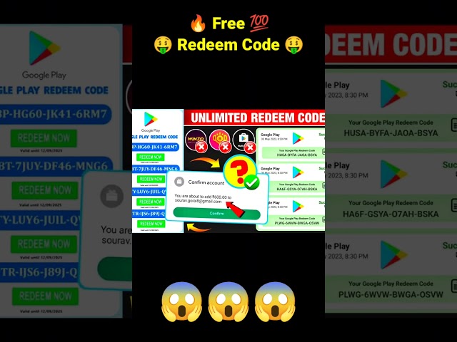 🤑 ₹2000   Free Redeem Code 💯😱🔥   Free Redeem Code Kaise Len 🤑   Free Redeem Code App #Shorts