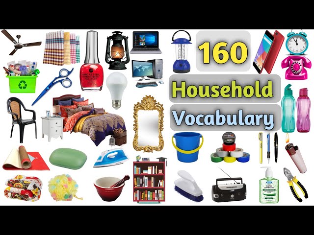 Household Vocabulary ll 160 Household Items Name In English With Pictures