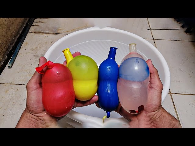 Pop Colorful Water Balloons - Popping Balloon (Slow Motion)