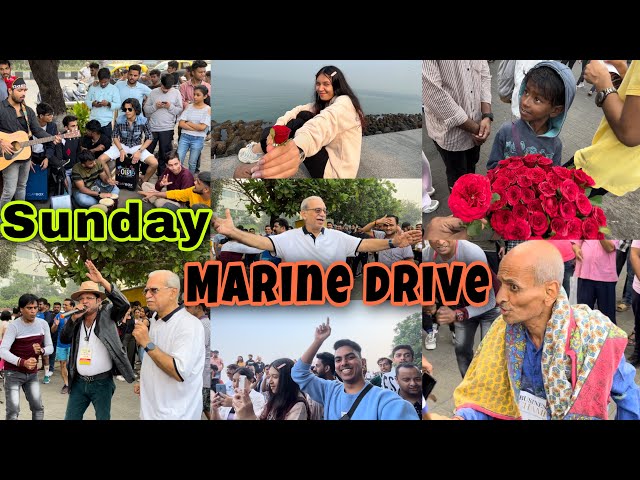 Marine Drive / Sunday Morning / Mumbai police #vlog