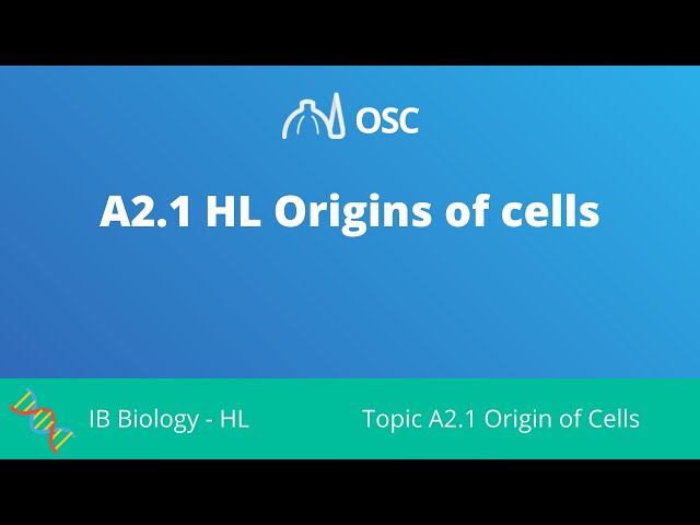 A2.1 HL Origin of Cells [IB Biology HL]