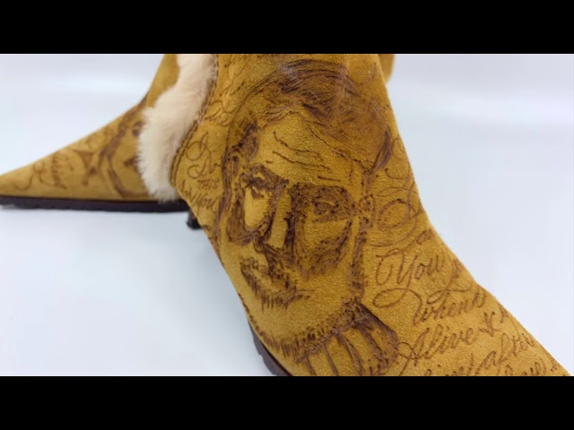 Customized Ernest Hemingway Boots l Calligraphy, Handlettering l by Master Penman Connie Chen