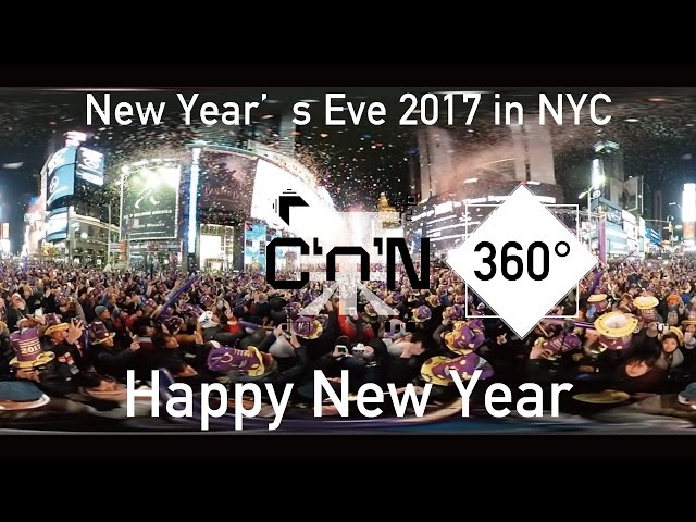 【360-Degree-Video 360度動画】New Year's Eve 2017 in NYC ニューヨーク年越しカウントダウン