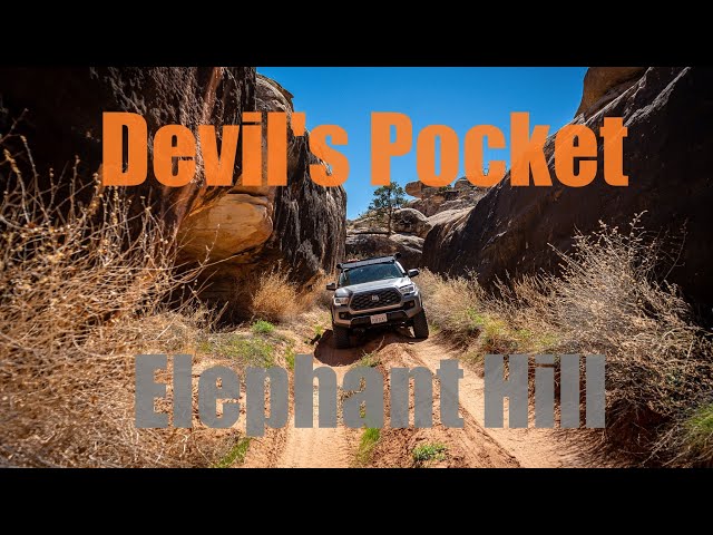 Tacoma going through Devil's Pocket on Elephant Hill Trail | Canyonlands NP