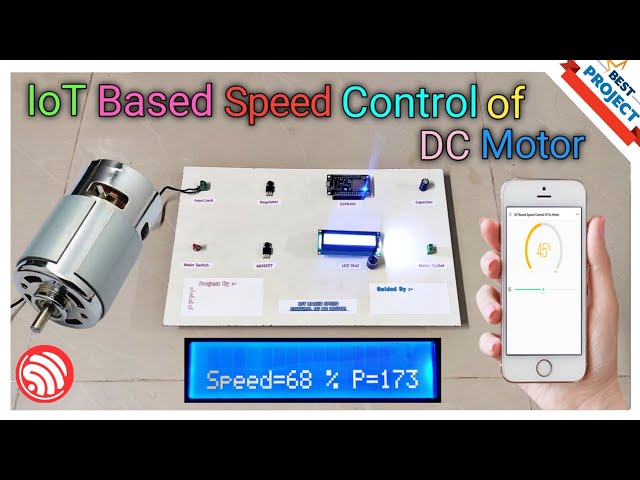 57. IoT🌐 Based💻 Speed Control 🕹️ of DC🔋Motor🌀 | Node MCU | 16x2 LCD | Blynk App📱| PWM | 775 Motor