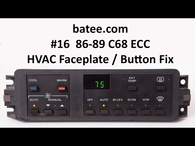 86-89 Corvette Fix #16 C68 ECC Faceplate Replacement Button Fix AC Electronic Climate Control