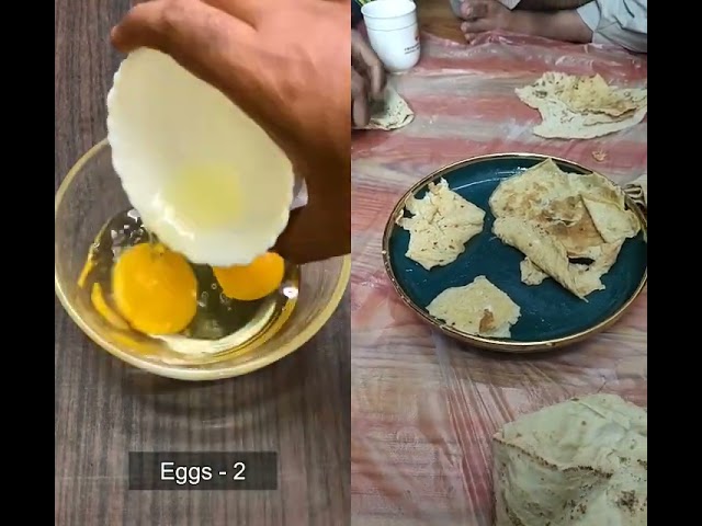 Homemade restaurant-style flaky layered egg paratha | Shorts video Crispy egg paratha recipe  remix