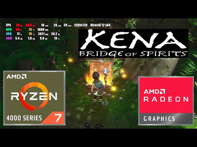 Kena: Bridge of Spirits - AMD Ryzen 7 4700U - Radeon Vega 7 - Test Gameplay