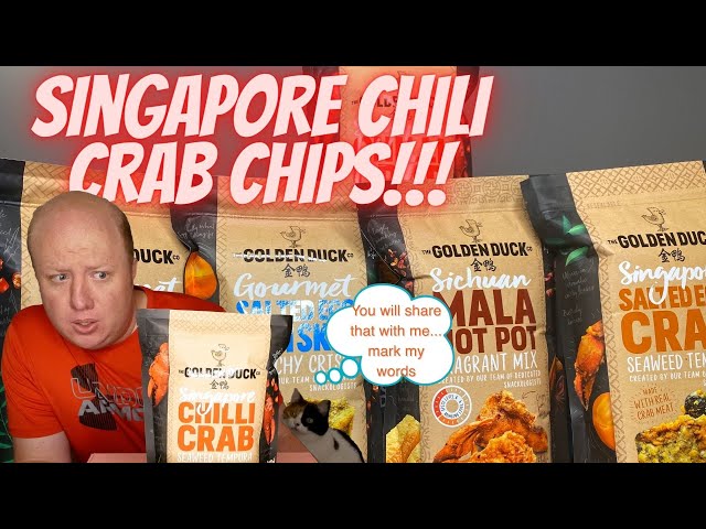 American Tries Singapore CHILI CRAB Chips!! Are These Singaporean Snacks Worth It? 🇸🇬🌶🦀