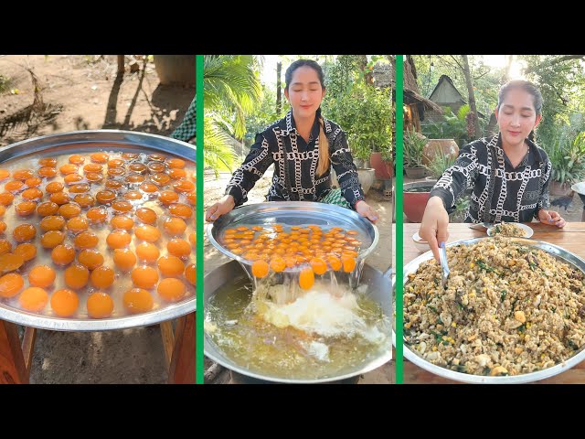 Egg Fry Cooked Rice Beef Taste cooked by Mommy chef Sros | Cooking with Sros