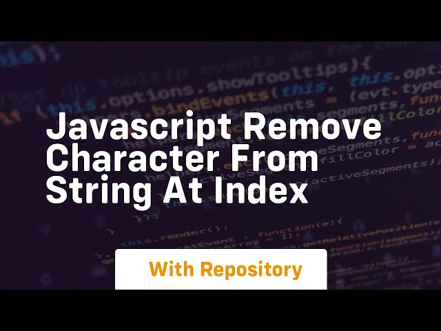 javascript remove character from string at index