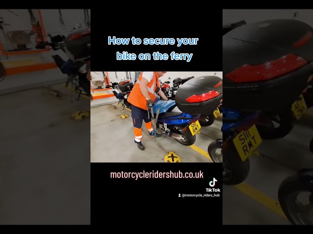 How to secure your motorbike when travelling on the ferry. #motorcycle #moto #motorbike #learntoride