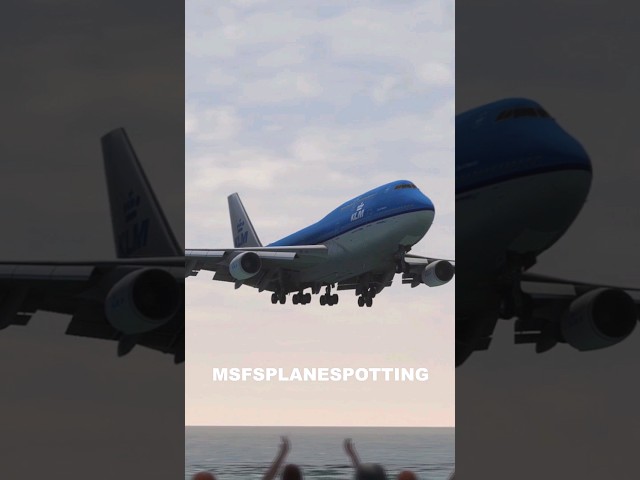 MSFS PLANE SPOTTING • ST. MAARTEN MAHO BEACH • BOEING 747-400 KLM